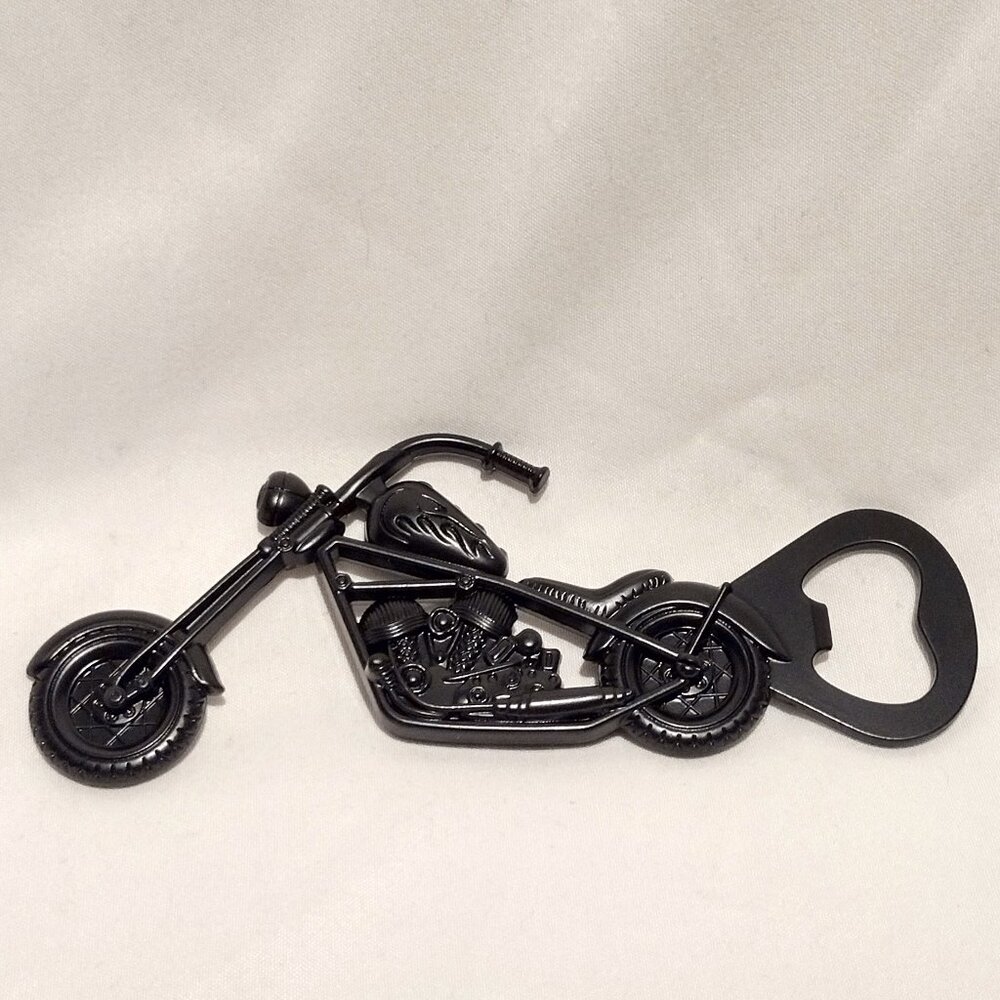 Black Metal Chopper Bottle Opener